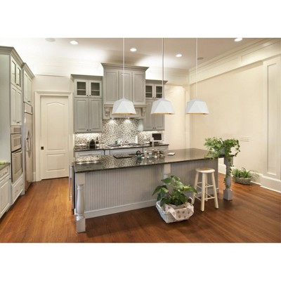 Arden Frosted White and Gold Geometric Pendant Light