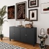 TIRAMISUBEST Matte Black 4-Door Accent Cabinet - Modern Farmhouse Sideboard for Living Room, Dining Room & Entryway - 3 of 4