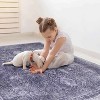 KWPZQEB  Anthracite Washable Rug, Non Slip Floral Area Rug, Ultra-Thin Low Pile Carpet, Rectangle Rug with Printed, Boho Rug for Floor - 4 of 4