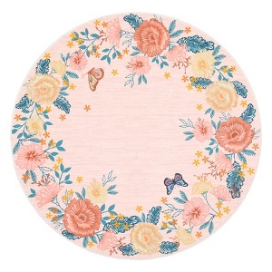 Washable Modern Floral Print Summer Spring Area Rugs, Soft Non Slip Botanical Floor Carpet for Home Office - 1 of 4