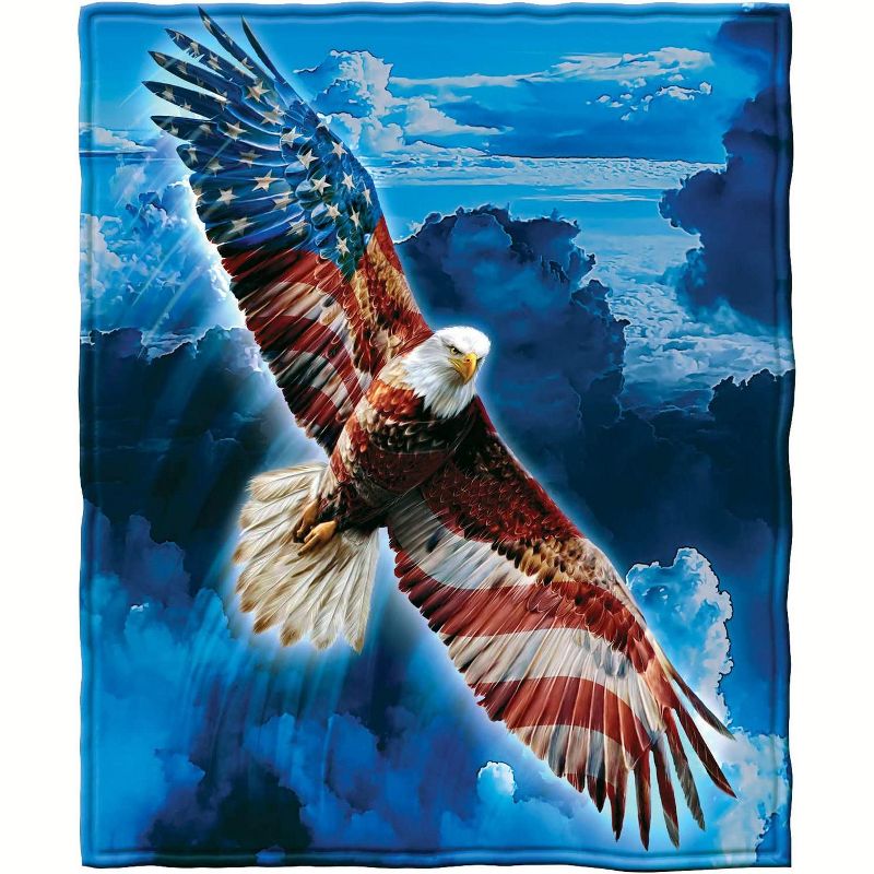 Dawhud Direct 50" x 60"  Wolves and Eagles Throw Blanket for Men, Women and Kids, 1 of 5