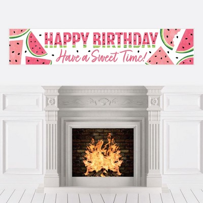 Big Dot of Happiness Sweet Watermelon - Happy Birthday Fruit Decorations Party Banner