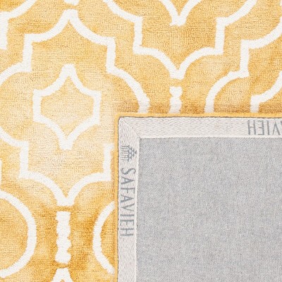 Gold and Ivory Hand-Tufted Wool Runner Rug 2'3" x 8'