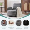 360° Swivel Leisure Chair, Boucle Fabric Striped Armchair with Metal Base, Modern Accent Chair Single Sofa - ModernLuxe - 4 of 4