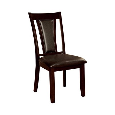 Set of 2 Simplistic Design Transitional Side Chairs Dark Cherry - Benzara