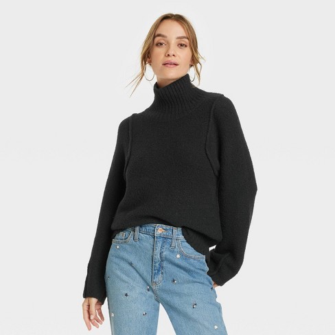 Women's Mock Turtleneck Seam Front Pullover Sweater - Universal Thread™ - image 1 of 3