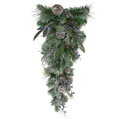 Northlight 28" Mixed Pine and Blueberries Artificial Christmas Swag - Unlit