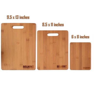 3-Piece Bamboo Wood Cutting Board Set with Juice Groove