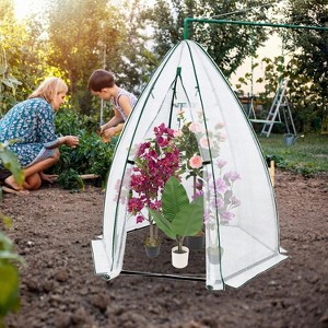 Portable Greenhouse for Outdoor Plants, Heavy Duty Hexagonal Green House with Durable PE Cover, Zippered Door, Mesh Window - 1 of 4
