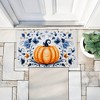 Stupell Industries Pumpkin with Symmetrical Florals Printed Outdoor Door Mat, design by Creative Studio, 18"x30" - 4 of 4