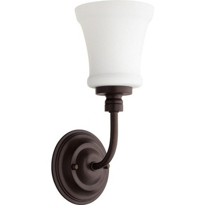 Quorum Lighting Rossington Glass Oiled Bronze Wall Sconce