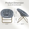 Round Portable Foldable Faux Fur Comfy Saucer Chair,Adult Size Bedroom Living Room Comfy Furry Padded Soft Lounge Lazy Moon Chair-Cuddlewood - image 3 of 4