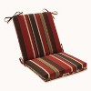 Outdoor Reversible Squared Corners Chair Cushion - Brown/Red Floral/Stripe - Pillow Perfect - image 2 of 4