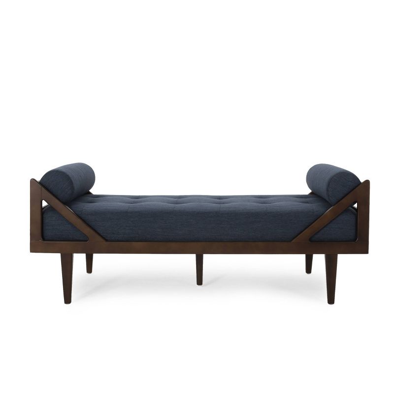 Rayle Contemporary Tufted Chaise Lounge with Rolled Accent Pillows - Christopher Knight Home, 1 of 10