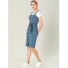INSPIRE CHIC Women's Classic Button Decor Slim Fit Sleeveless Tie Waist Pinafore Overall Dress - 4 of 4