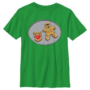 Boy's Star Wars: The Mandalorian Gingerbread Cookies Mando Grogu T-Shirt - 1 of 4