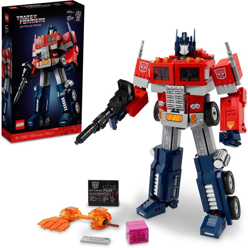 LEGO Icons Optimus Prime, Transformers Robot Model Set 10302, 1 of 8