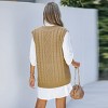 Women's Cable Knit V Neck Sweater Vest - Cupshe-L-Brown