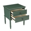 Sapphtopaz Modern Nightstand with 2 Drawers Carved Bamboo Bedside Table with Brass Knobs & Wooden Legs Night Stand for Bedroom, Living Room - 4 of 4