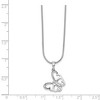 Black Bow Jewelry Diamond Butterfly Necklace in Rhodium Plated Silver, 18-20 Inch - 2 of 4