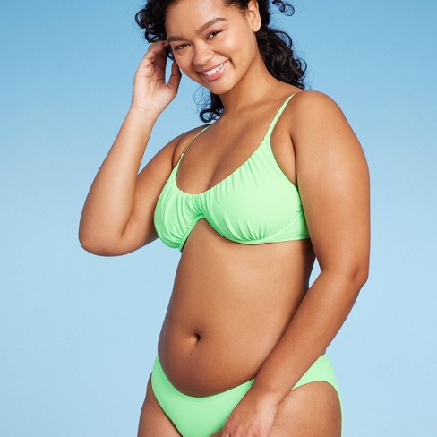 Women's Shirred Underwire Bikini Top - Wild Fable™ Light Green L : Target