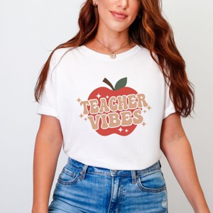 Simply Sage Market Teacher Vibes Apple Garment Dyed Tee - 1 of 4