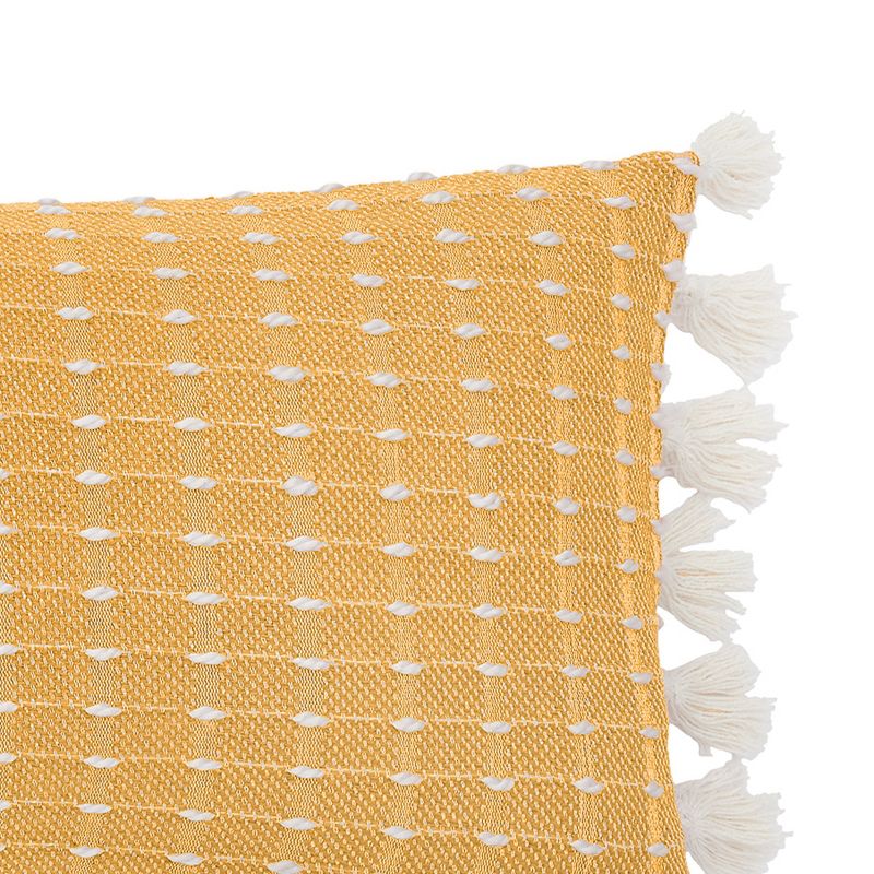 carol & frank Riley Hand-Loomed Texture and Fringe Cotton Decorative Throw Pillow, 3 of 7