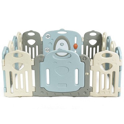 Costway Kids Baby Playpen 14 Panel Activity Center Safety Play Yard Home Indoor Outdoor