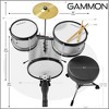 Gammon 3-Piece Junior Drum Set, Beginner Drum Kit with Throne, Cymbal, and Drumsticks - 3 of 4