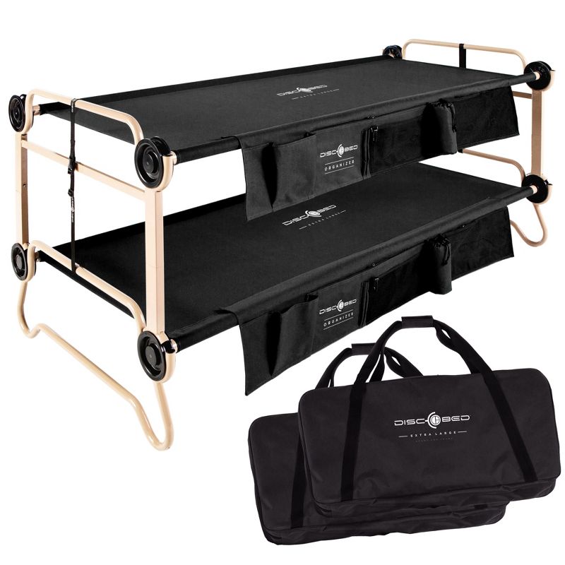 Disc-O-Bed Cam-O-Bunk Benchable Double Cot with Storage Organizers, 1 of 8
