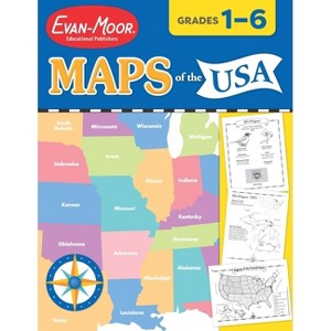 Maps of the Usa, Grade 1 - 6 Teacher Resource - (World & U.S. Maps) by  Evan-Moor Educational Publishers (Paperback) - 1 of 1