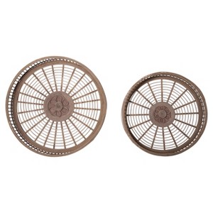 VIP Wood 22 in. Brown Trays Set of 2 - 1 of 3