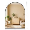 30 x 36 Inch Black Aluminum Framed Arched Wall Mirror for Bathroom Vanity Bedroom Entryway and Living Room - 4 of 4