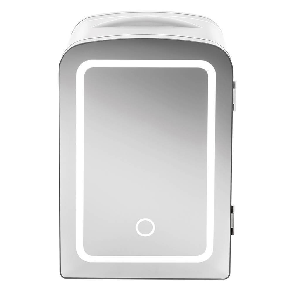Chefman Portable Mirrored 0.52 cu ft LED Mini Fridge - White