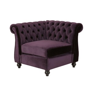 Modern Corner Sofa Chair, Comfy Velvet Upholstered Corner Couch, Sectional Sofa Couch Accent Chair, Corner Seat Module - 1 of 4