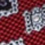 red, silver and gray