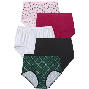 Comfort Choice Women's Plus Size Cotton Brief 5-Pack - 1 of 4