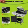 ELJGET 3-Burner Propane Gas Grill with Side Burner, 37000 BTU Stainless Steel Patio Garden Barbecue Grill, Black - 4 of 4