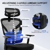 Ergonomic Office Chair with Adjustable Lumbar Support, High-Back Mesh Desk Chair, 3D Armrests & Headrest, Swivel Task Chair for Home Office - 2 of 4