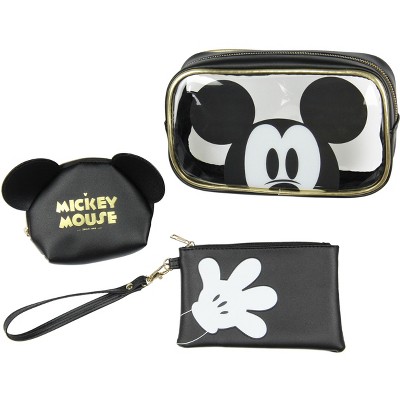 Disney Mickey Mouse 3-Piece Toiletry Bag Set With Clear Cosmetic Bag Gift Set