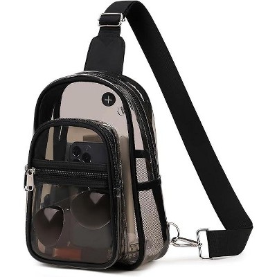 Transparent Crossbody Sling Bag with Adjustable Strap, Clear Chest Bag for Travel & Daily Use