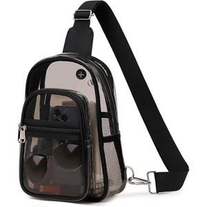 Transparent Crossbody Sling Bag with Adjustable Strap, Clear Chest Bag for Travel & Daily Use - 1 of 4