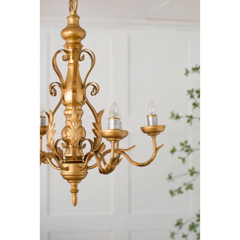 Classic Vintage Chandelier Gold/White - A&#38;B Home, 6 of 8