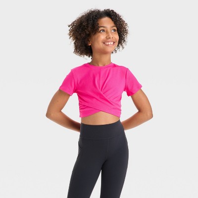 Girls' Twist Front Ribbed T-Shirt - All In Motion™