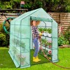 Hanience Walk-in Outdoor/Indoor Covered Portable Plant Greenhouse for Gardens, Patios, and Yards with 8 Wired Shelves, and Roll-Up Zippered Door - image 2 of 4