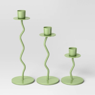 3pc Wavy Taper Candle Holder - Room Essentials™