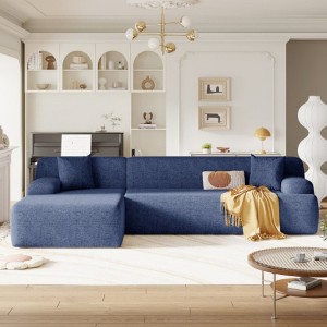Contemporary Oversized L-Shaped Modular Couch for Living Room, Bedroom, Salon - 2-Piece Versatile Setup, Minimalist Design - 1 of 3