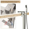 Freestanding Bathtub Faucet Waterfall Tub Filler Brushed Nickel Floor Mount Brass Bathroom Faucets with Hand Shower - 4 of 4