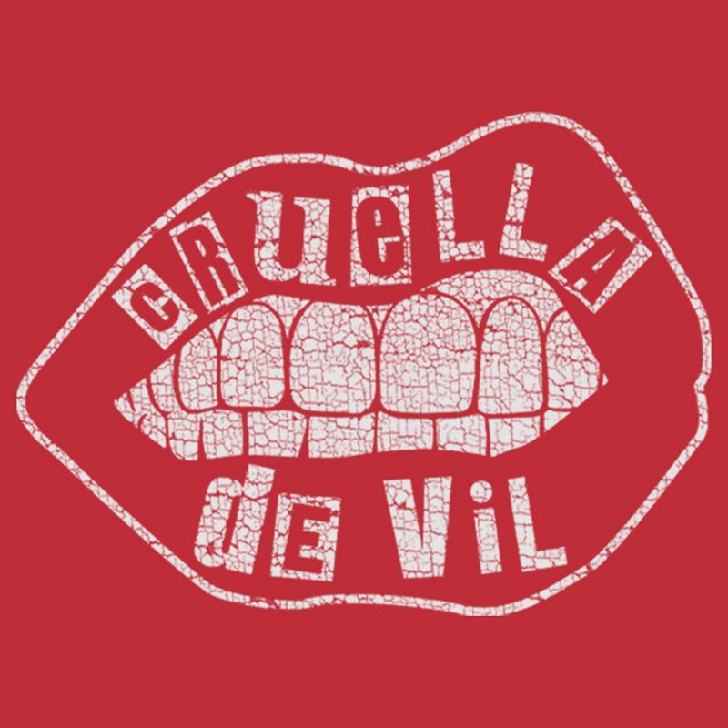 Men's Cruella Distressed Lips Logo  T-Shirt - Red Heather - 2X Large, 2 of 5