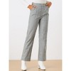 INSPIRE CHIC Women's Plaid Elastic Waist Casual Work Office Long Pants - 2 of 4